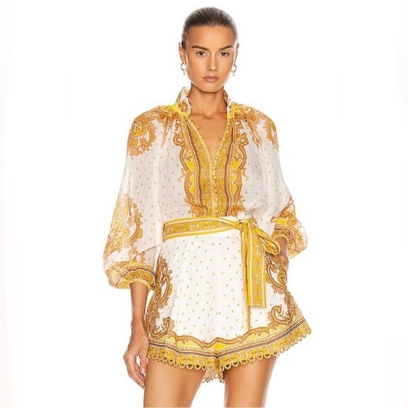 ZIMMERMANN Bells Paisley Blouse Size Zimmermann 0 - Picture 3 of 8